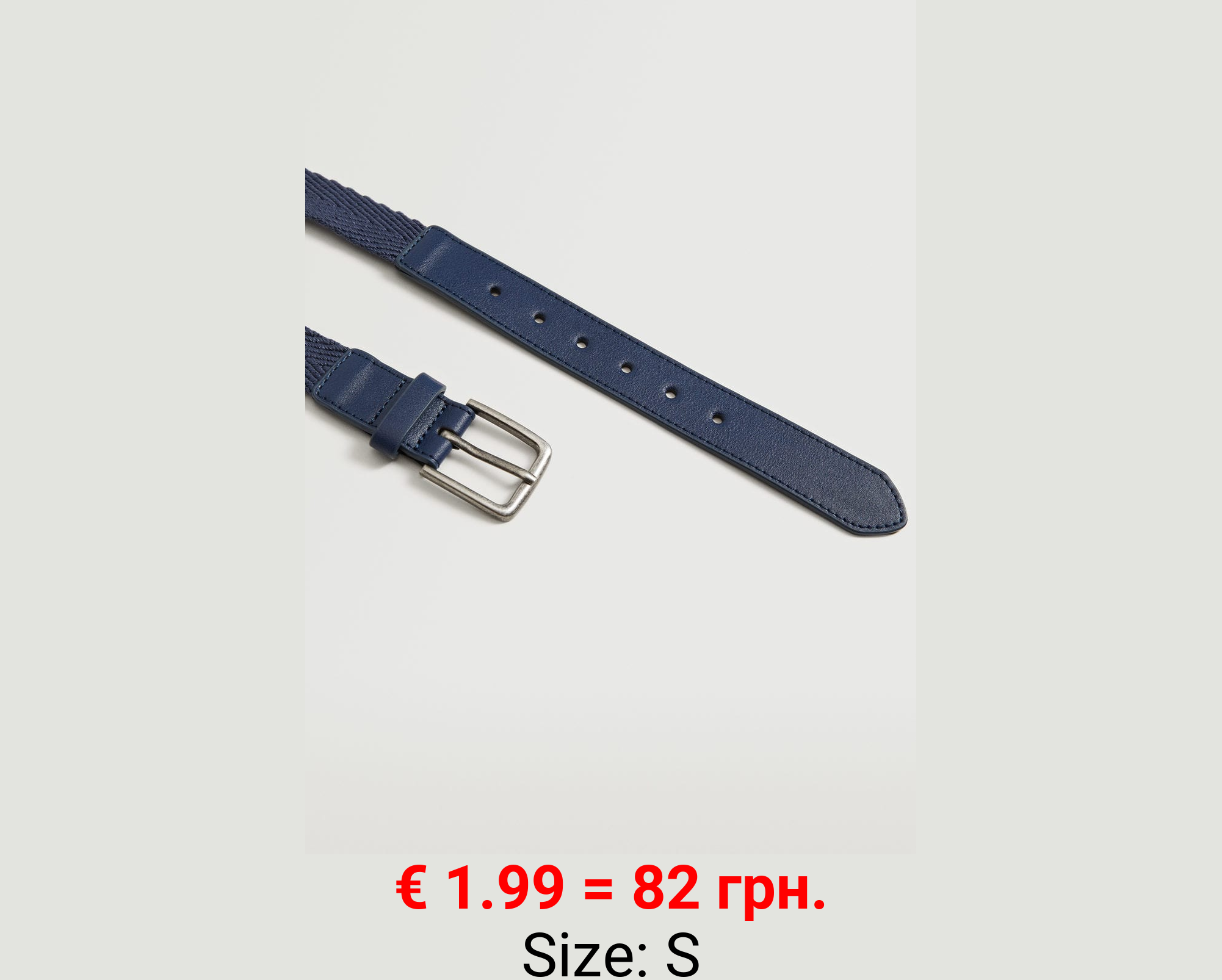 Cinturón tejido hebilla metálica