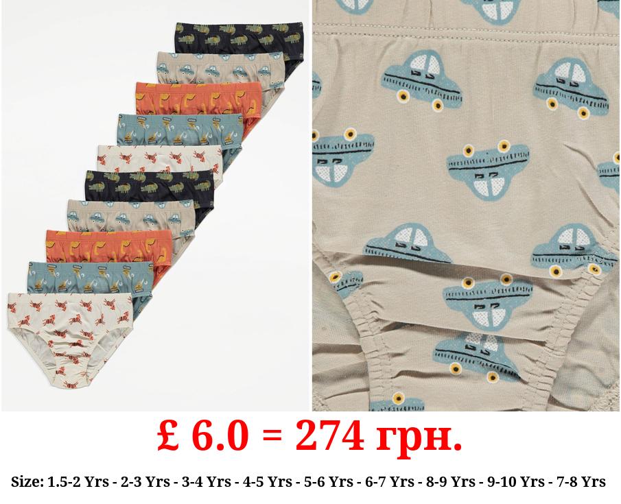 Mixed Patterned Briefs 10 Pack