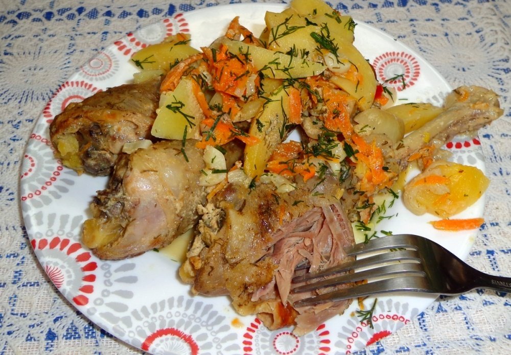 Рецепт курицы с овощами в рукаве