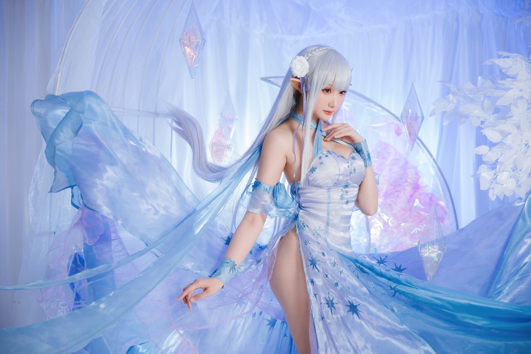 Cosplay 瓜希酱 爱蜜莉雅 水晶礼服 2