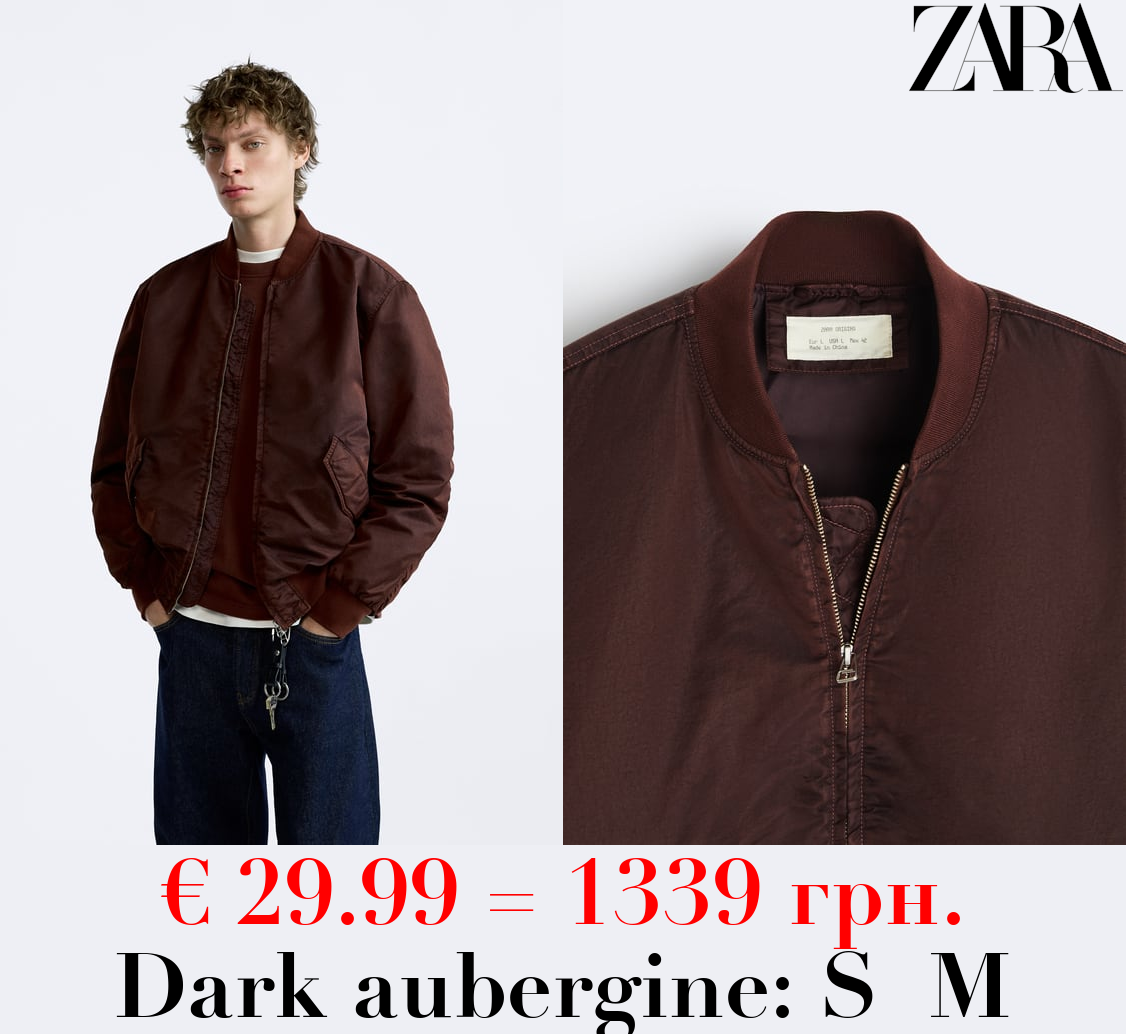 FADED-EFFECT BOMBER JACKET