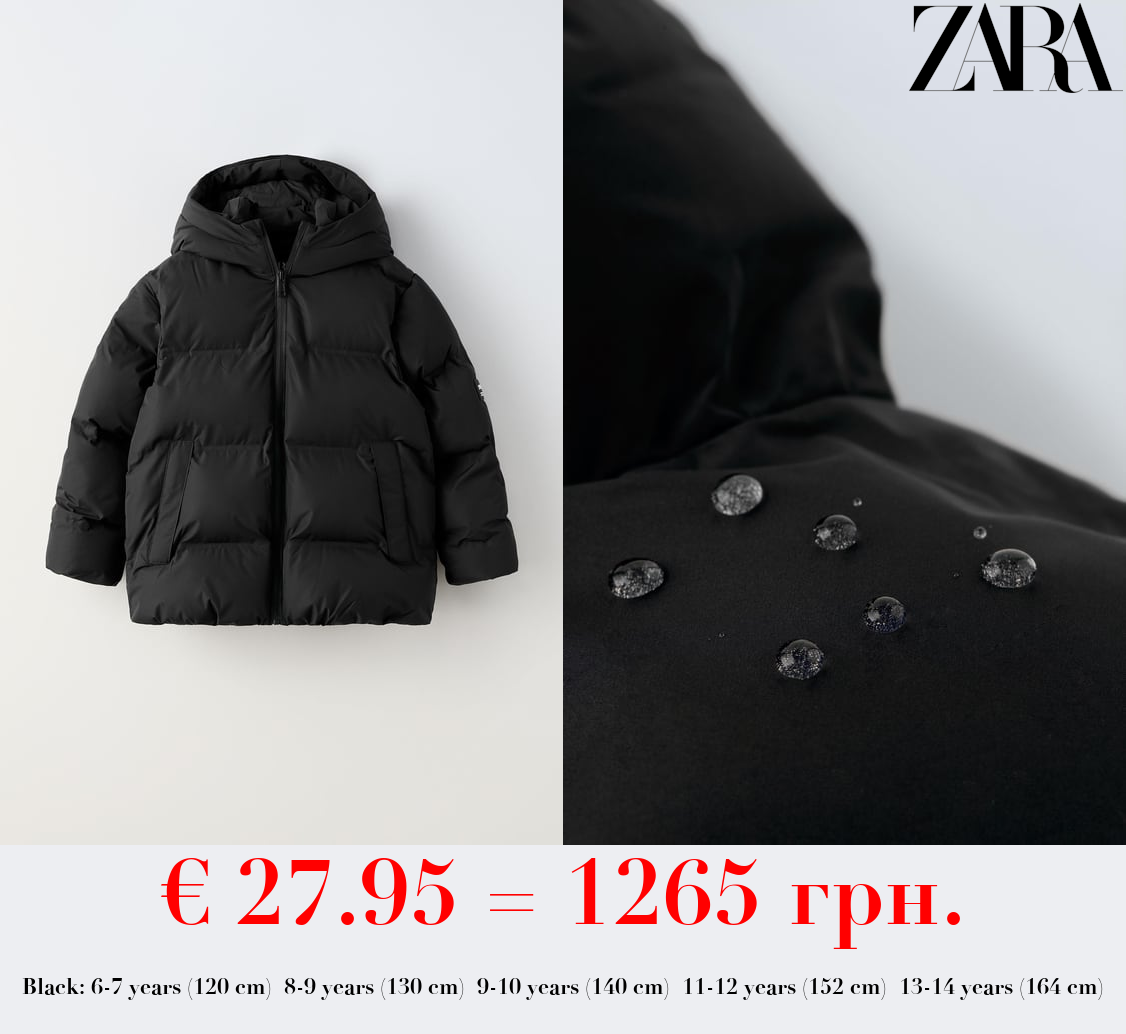 WATER-REPELLENT DOWN JACKET WITH LABEL