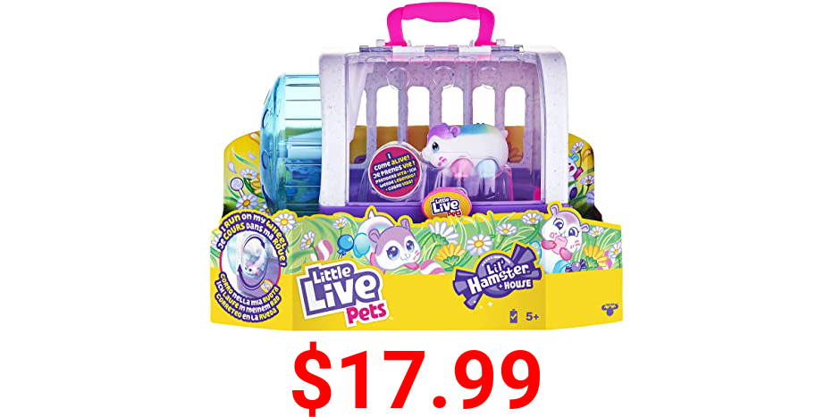 Little Live Pets - Lil' Hamster: Popmello & House Playset | Interactive Toy Hamster. Scurries, Sounds, and Moves Like a Real Hamster. Soft Flocked. Batteries Included. for Kids 4+