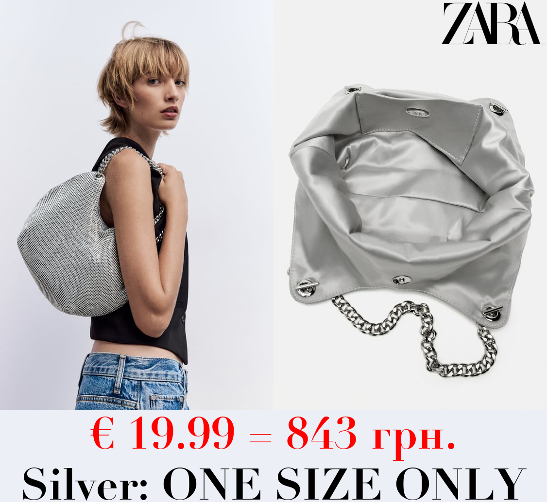 MINI TOTE BAG WITH RHINESTONES