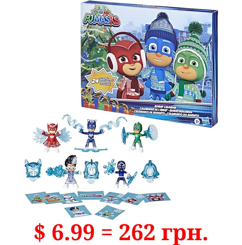 PJ Masks Kids Advent Calendar, 24 Daily Surprise Toys Including Action Figures, Accessories, and Stickers, Countdown Calendar, Ages 3 and Up