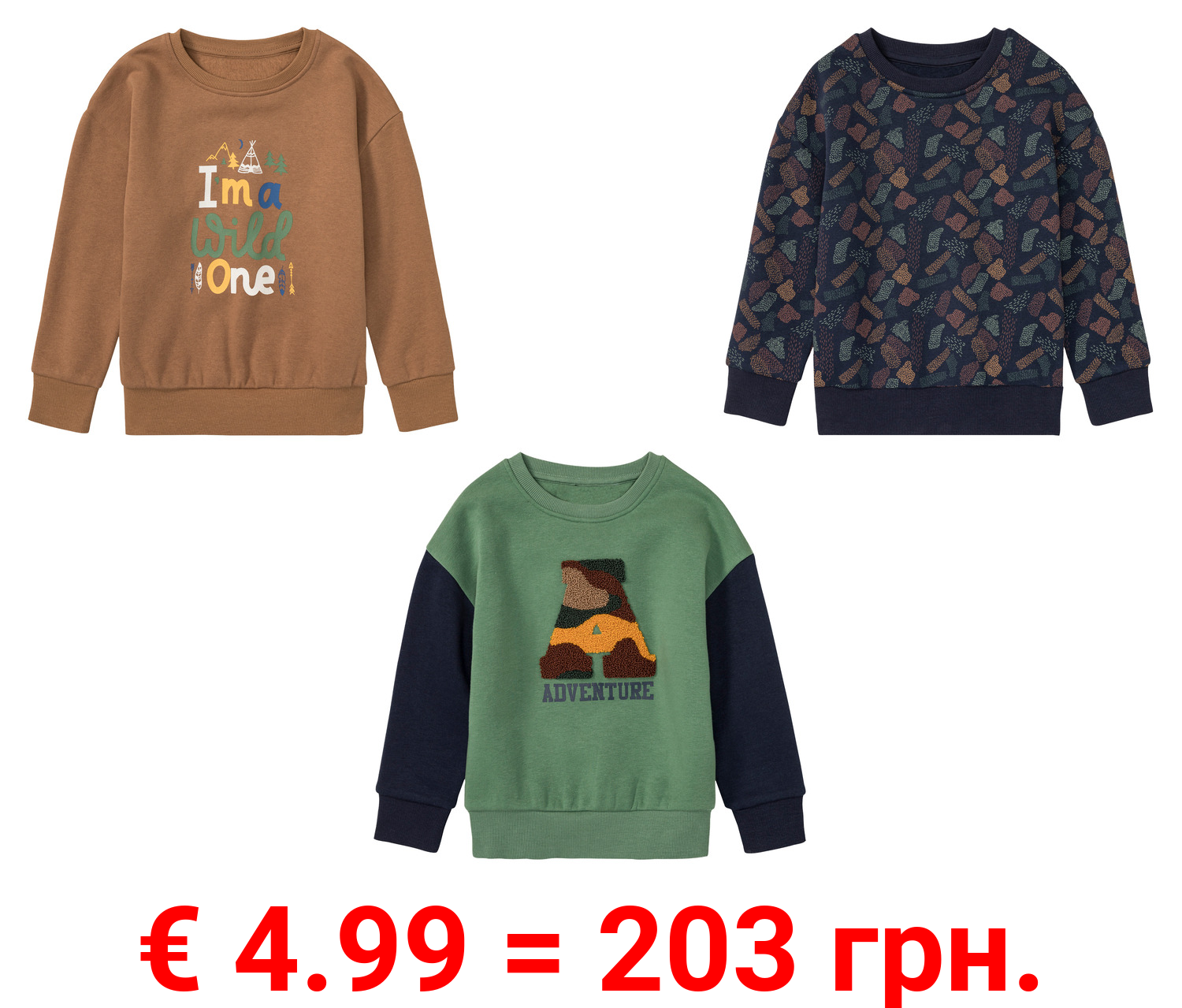 lupilu® Kleinkinder Sweatpullover mit Textildruck