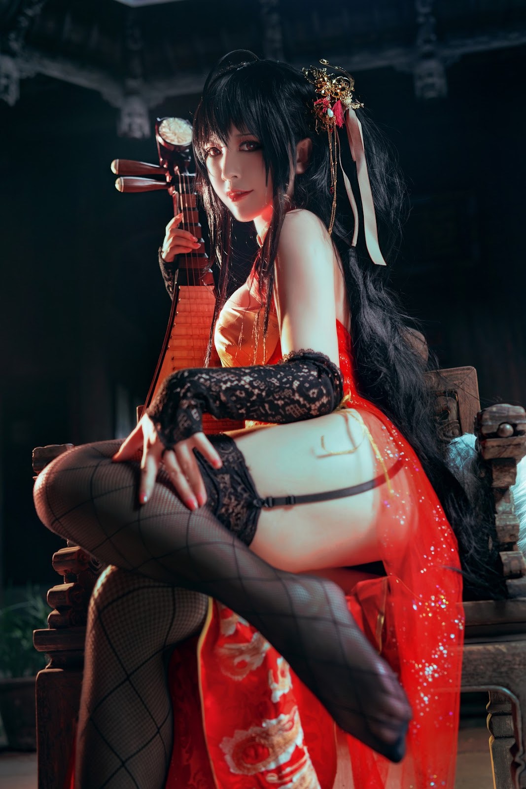 Cosplay 半半子 大凤旗袍 10