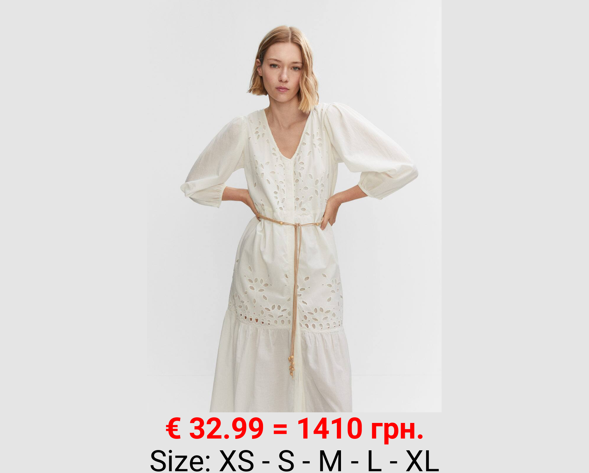 Vestido camisero detalles calados