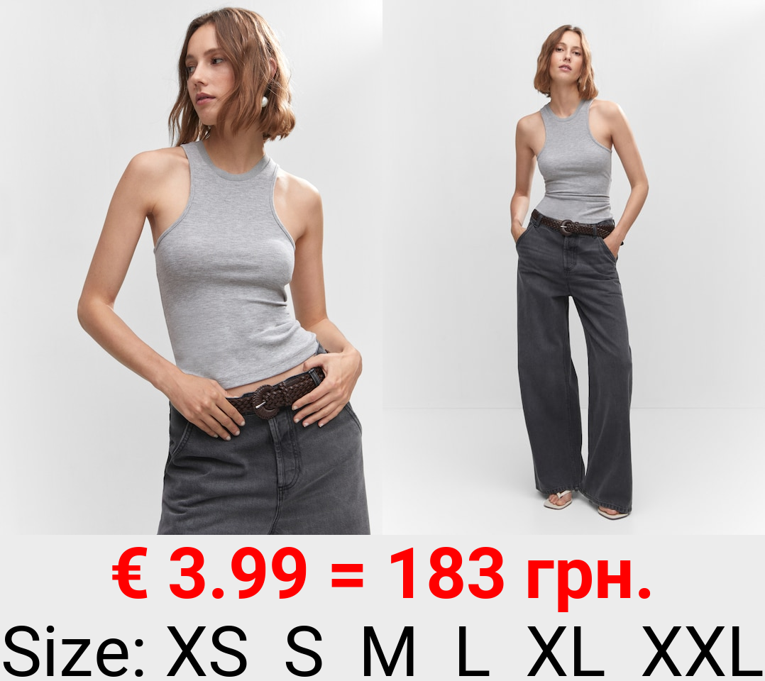 Top tirantes canalé