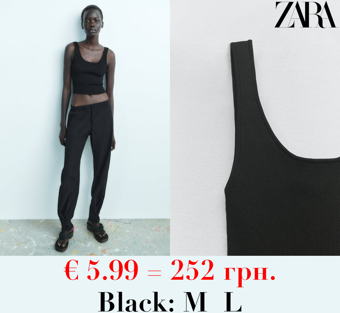 RIBBED KNIT CROP TOP