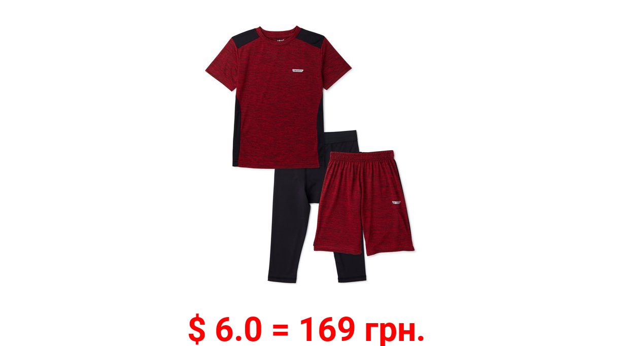 Hind Boys' T-Shirt, Training Leggings, and Shorts, 3-Piece Set, Sizes 4-16