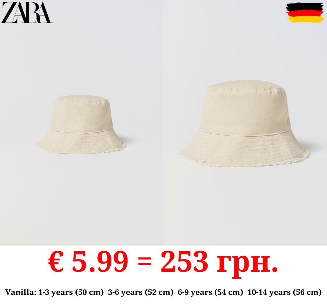 FRAYED TWILL BUCKET HAT