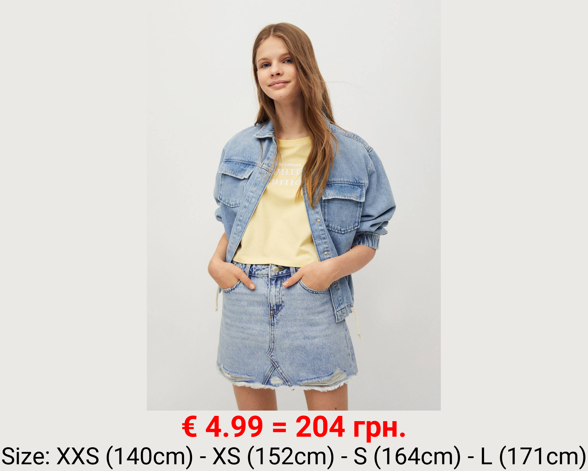 Falda denim rotos decorativos