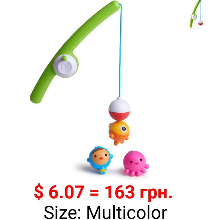 Munchkin Fishin' Bath Toy, Includes (1) Magnetic Fishing Rod and (3) Underwater Bobbers
