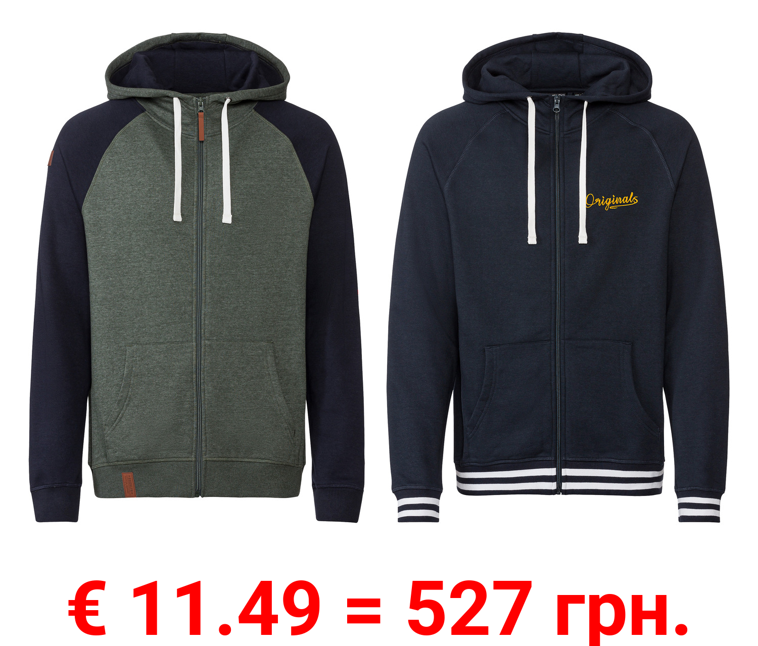 LIVERGY® Herren Sweatjacke mit Kapuze