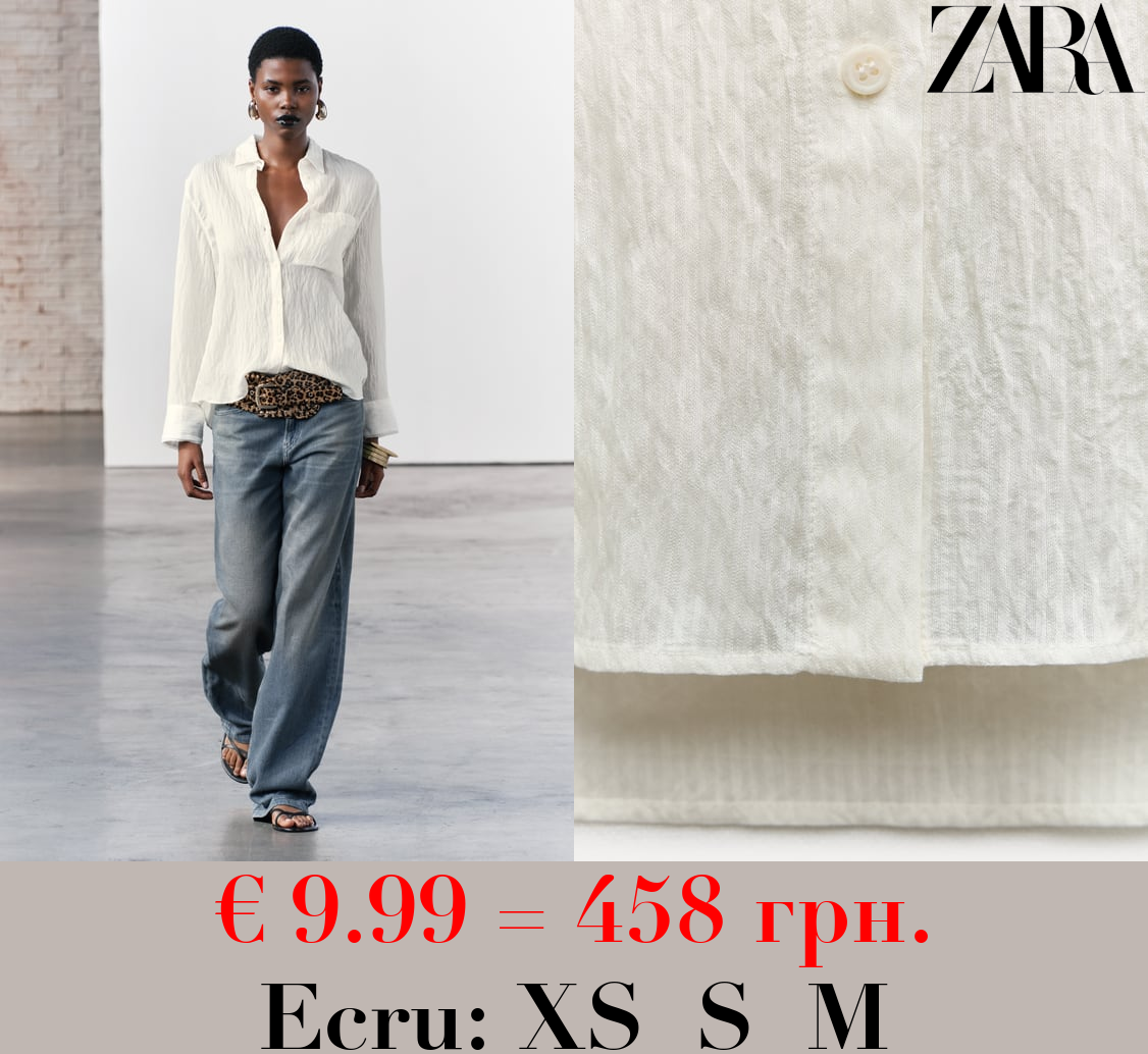 ZW COLLECTION TEXTURED SHIRT WITH POCKET