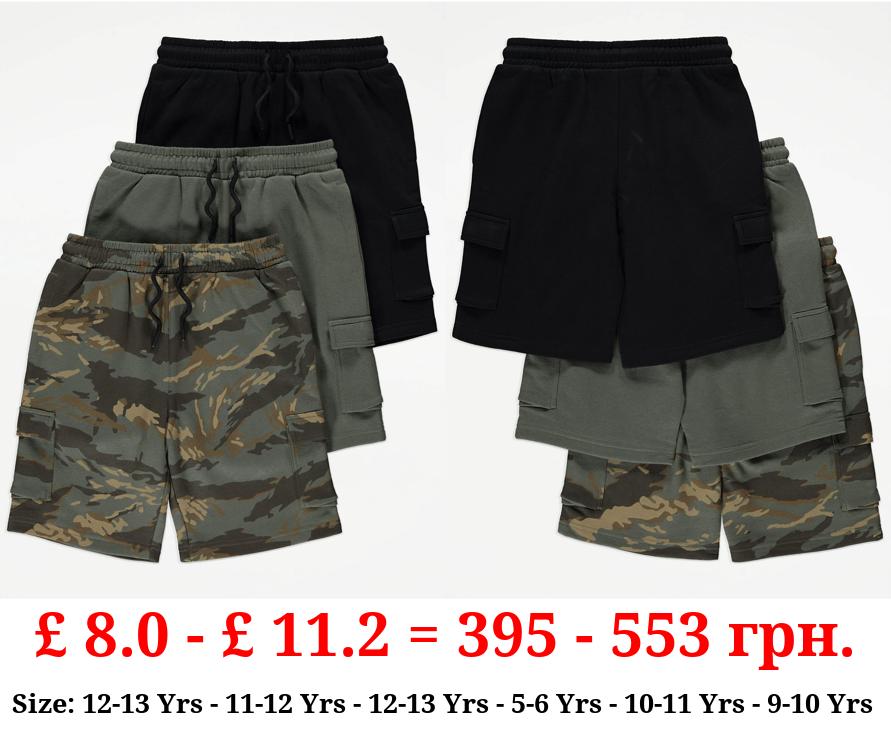 Cargo Jersey Shorts 3 Pack