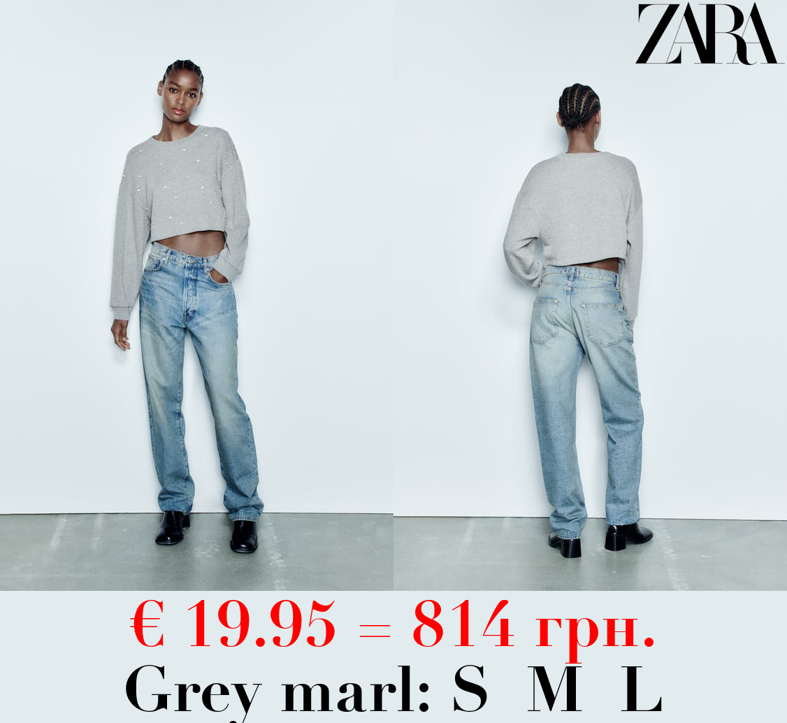 SOFT SWEATSHIRT WITH RHINESTONES