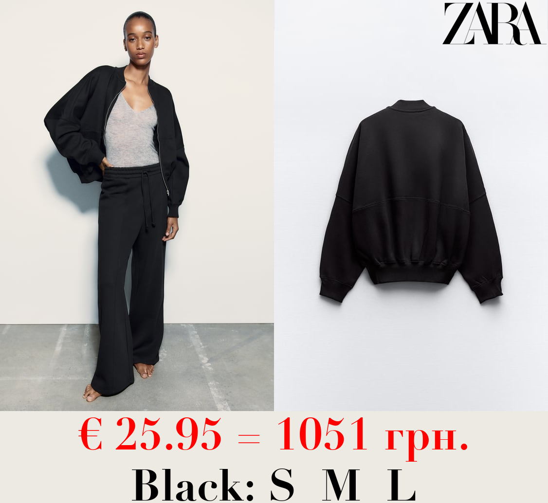 BOMBER SWEATSHIRT WITH ZIP