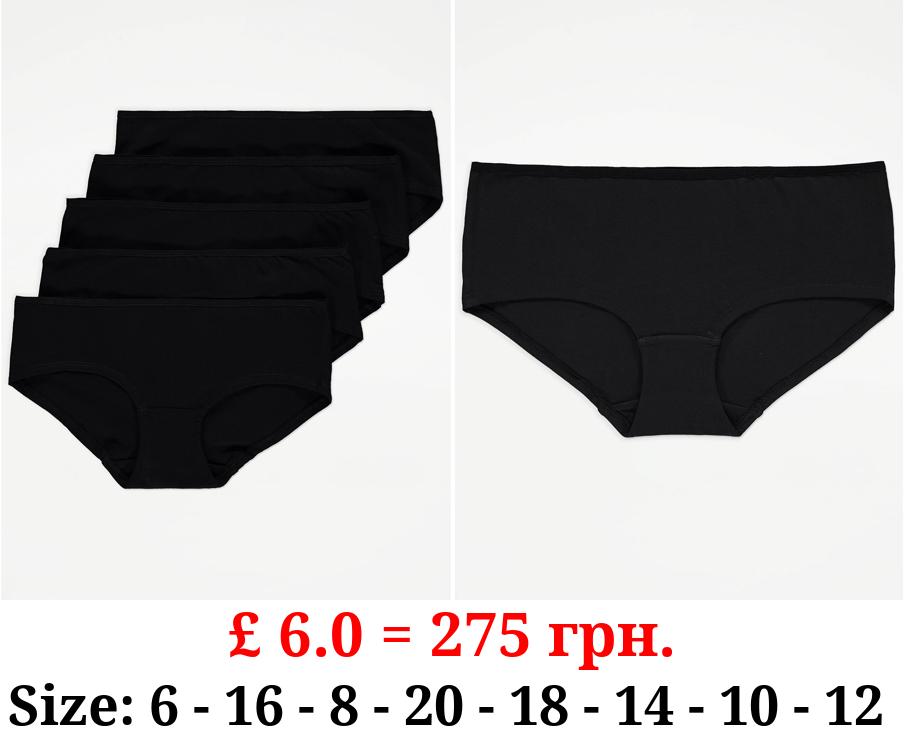 Black Short Cut Knickers 5 Pack