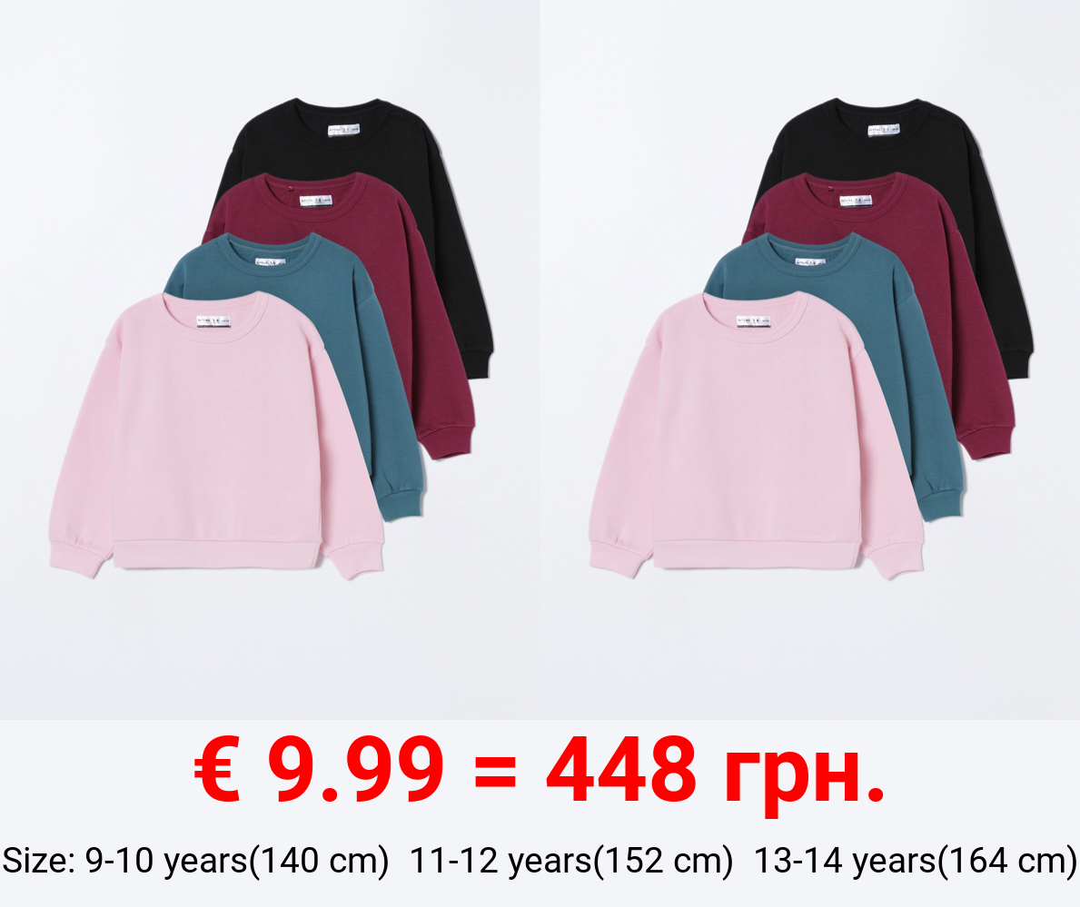 Pack of 4 basic plain sweatshirts
