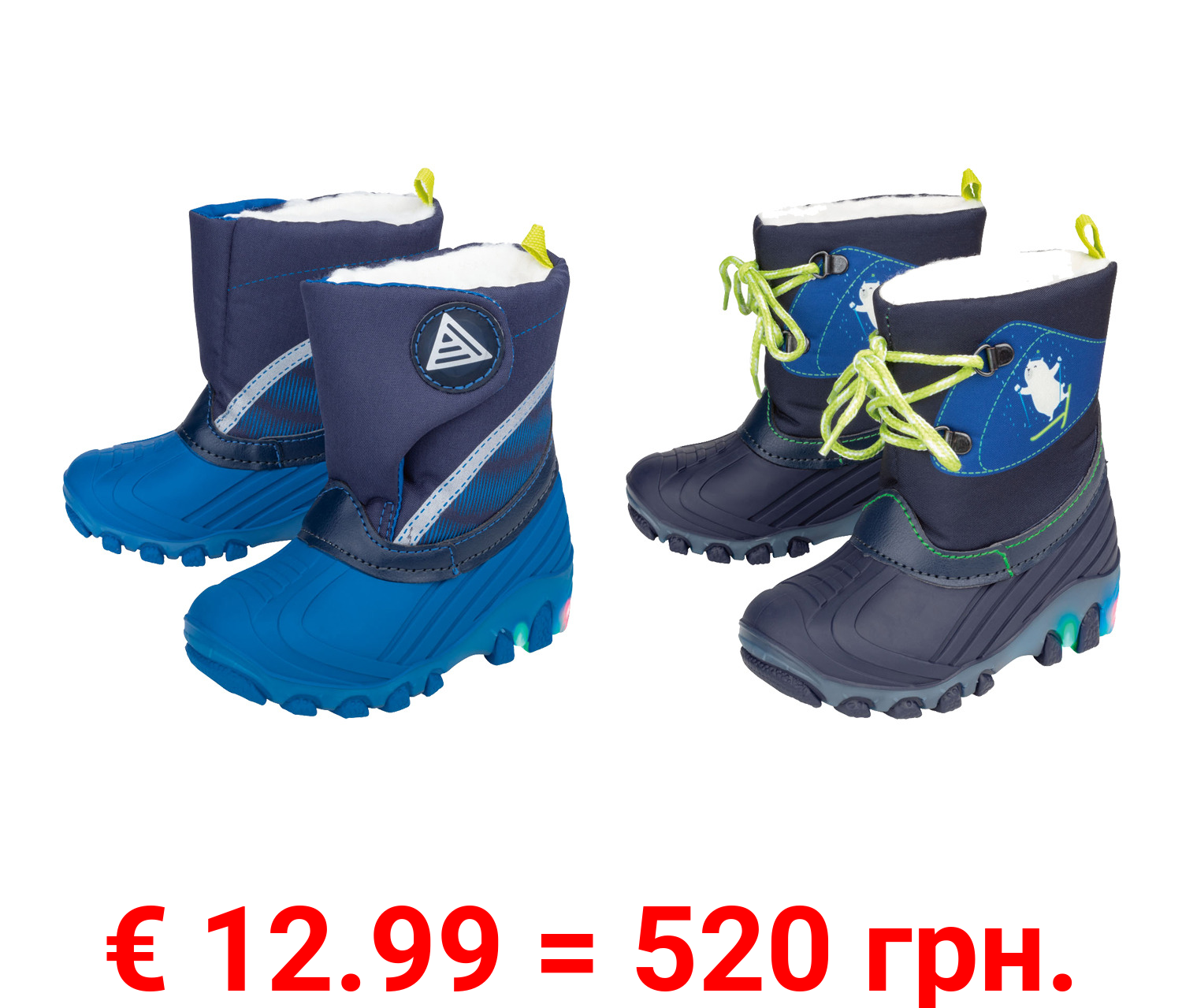 lupilu® Kleinkinder Jungen LED-Winterstiefel mit Blink-Effekt