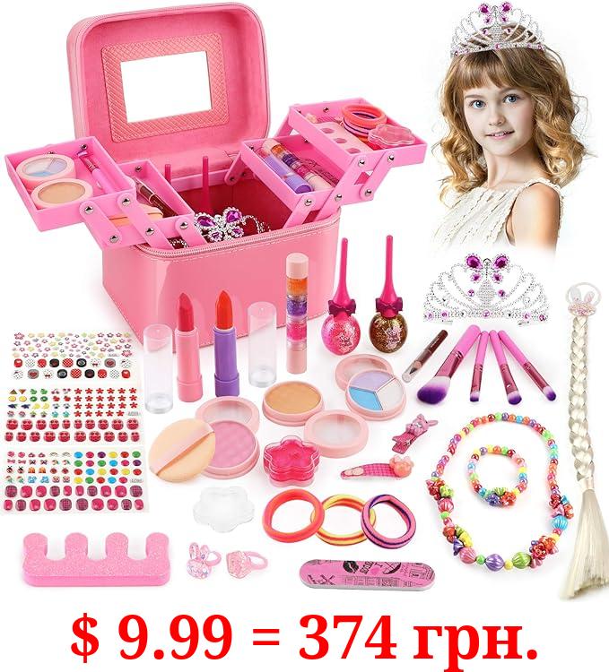 Xhtang Kids Makeup Kit for Girl Toys, 36pcs Washable Unicorn Little Girls Makeup Kit, Non Toxic Pretend Makeup for Toddlers,Skin Friendly Princess Makeup Set
