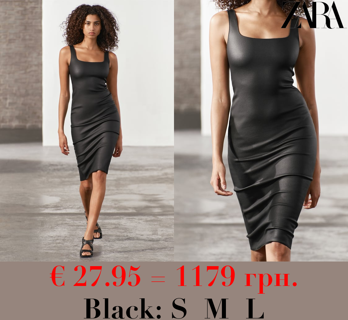 STRETCH KNIT MIDI DRESS