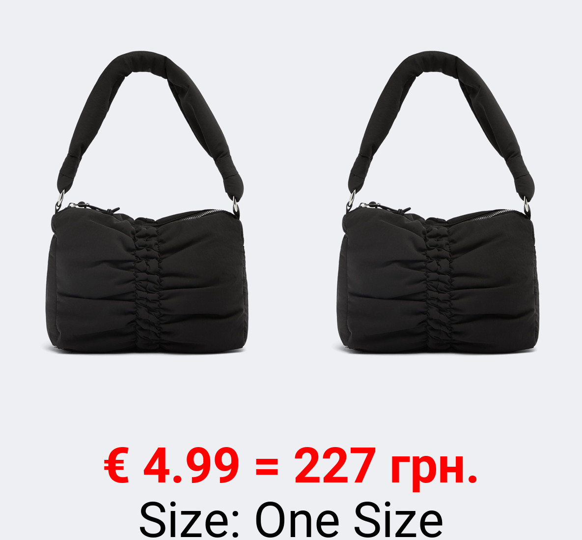 Gathered parachute shoulder bag