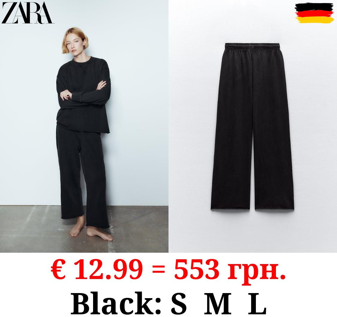 FADED-EFFECT PLUSH TROUSERS