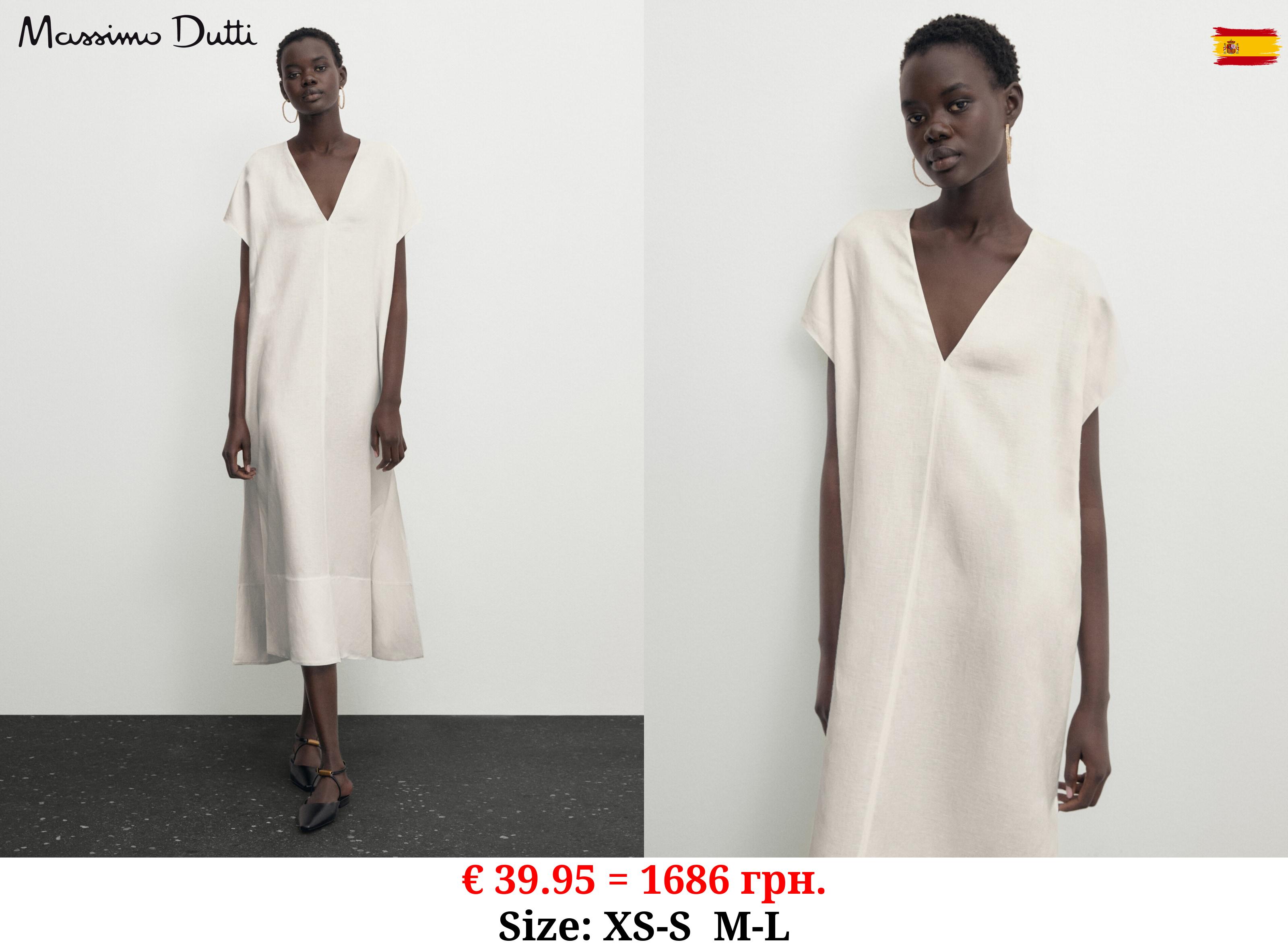 Linen blend kaftan dress with openings WHITE