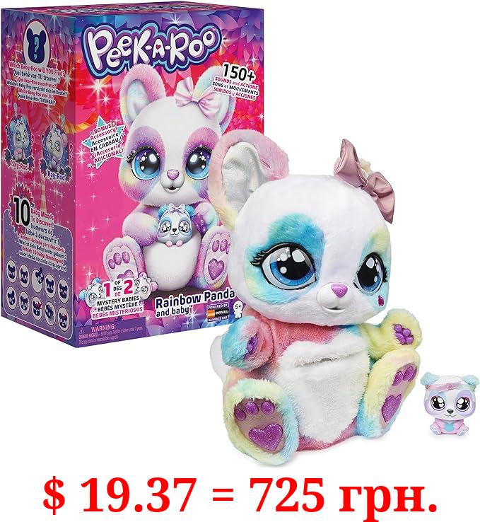 Peek-A-Roo, Interactive Rainbow Plush Toy and Baby with Bonus Bows, Over 150 Sounds & Actions, Kids Toys for Girls Ages 5 and up