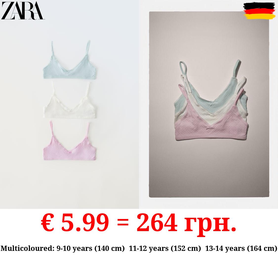 9-14 YEARS/ PACK OF THREE TEXTURED TOPS