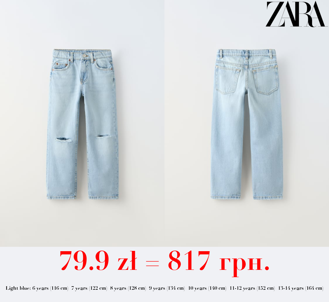 REGULAR FIT RIPPED JEANS