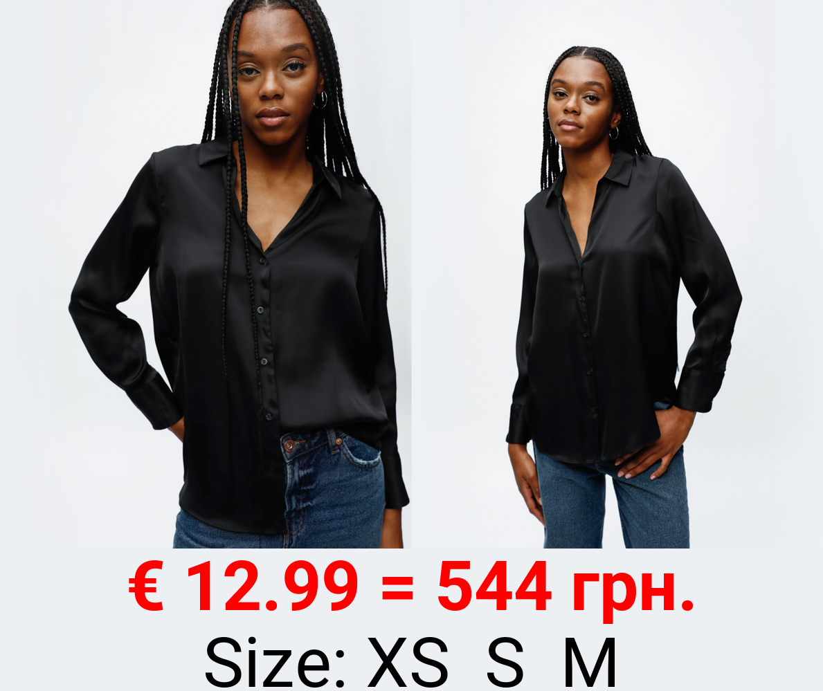 Long sleeve satin shirt