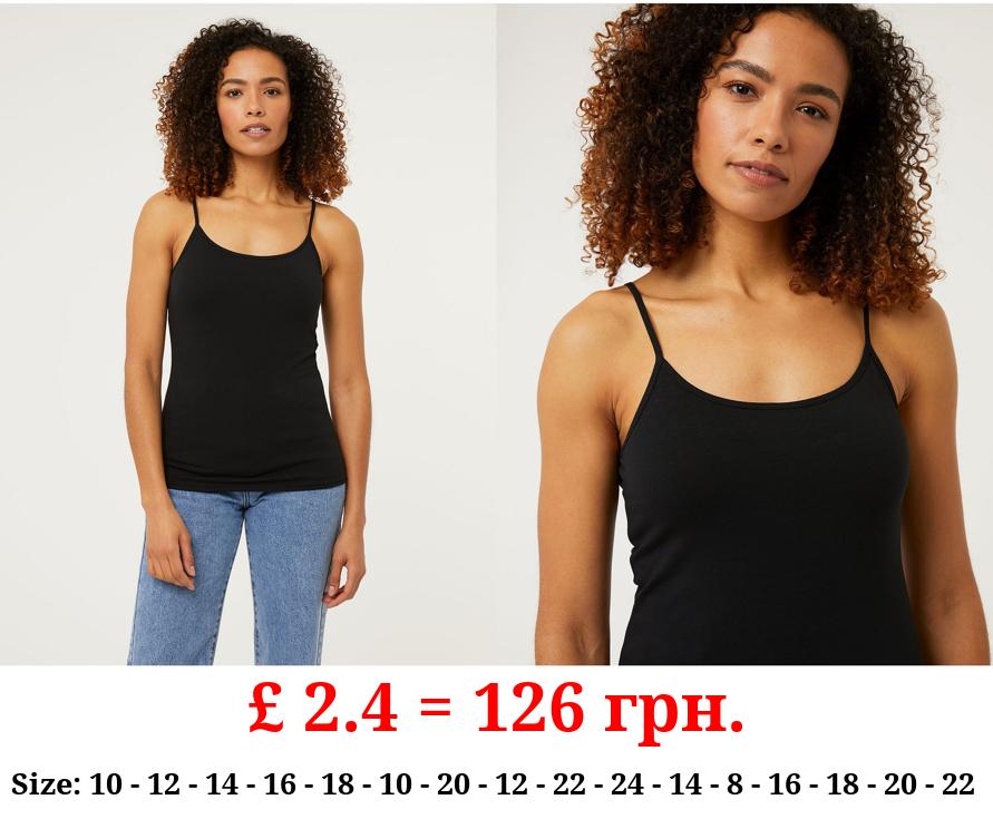 Black Basic Fitted Cami Top