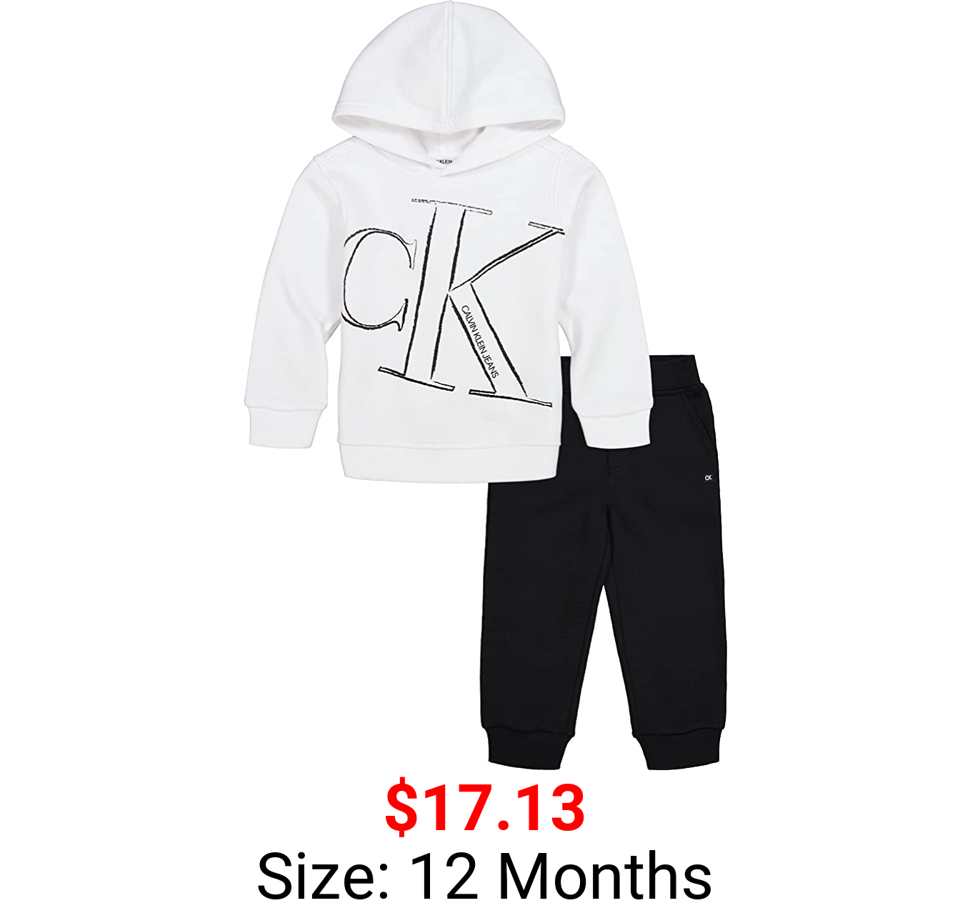 Calvin Klein Baby Boys' 2 Pieces Hooded Jog Set