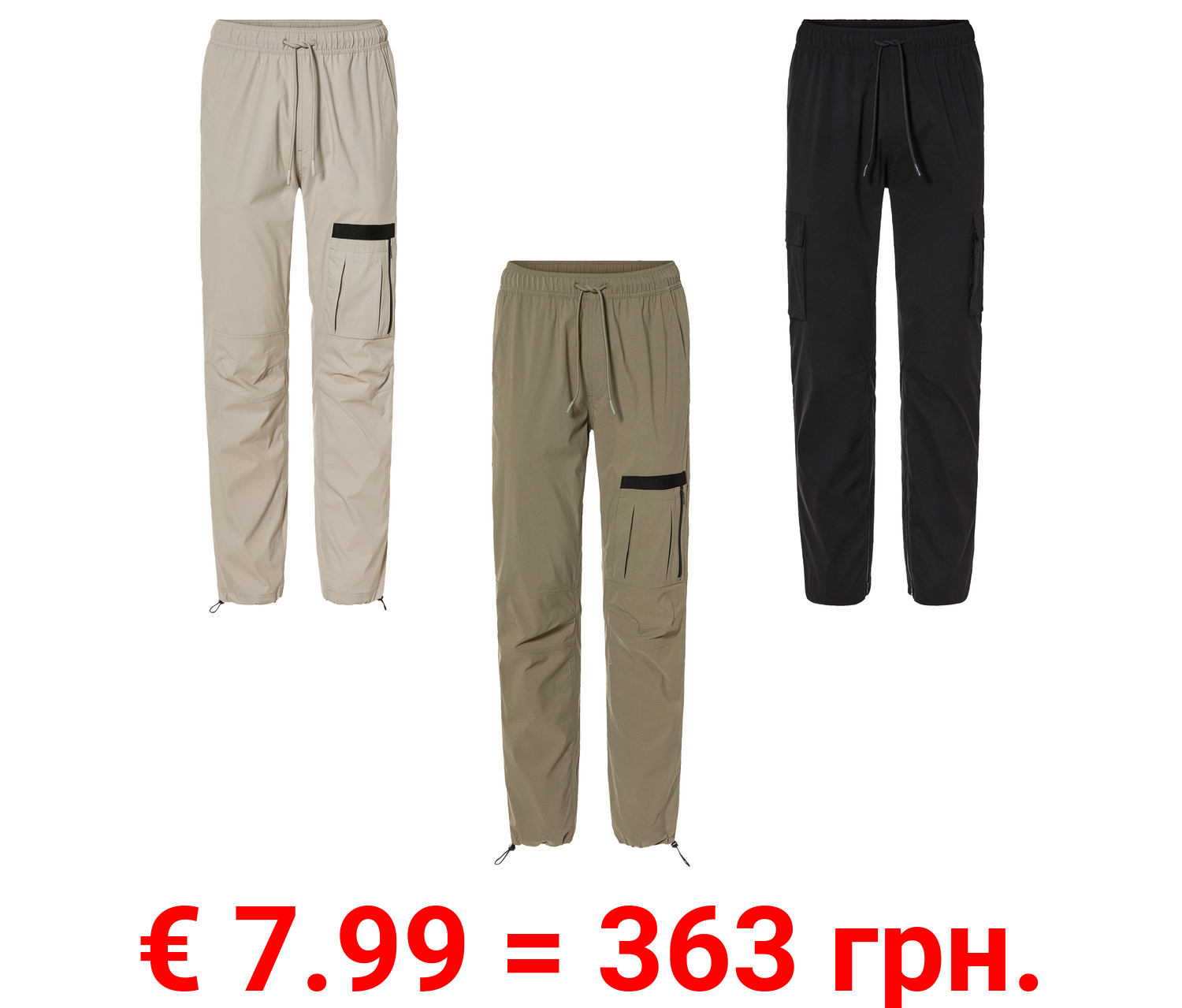 LIVERGY® Herren Parachute-Hose mit Eingrifftaschen