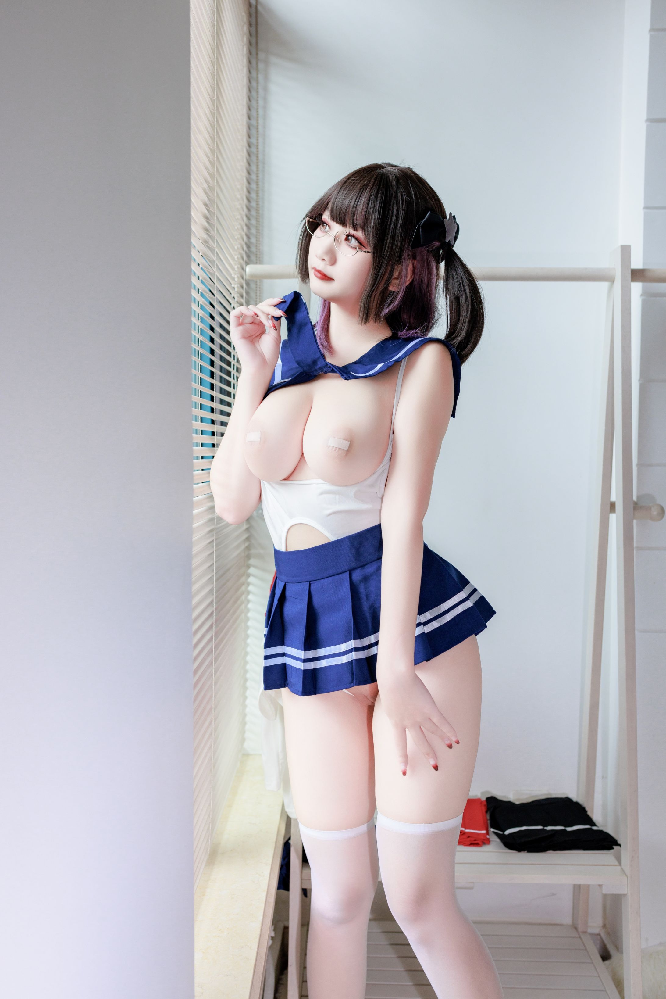 阿雪雪 连体水手服95P 56