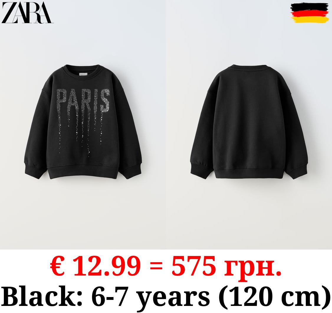 PARIS SWEATSHIRT WITH RHINESTONES