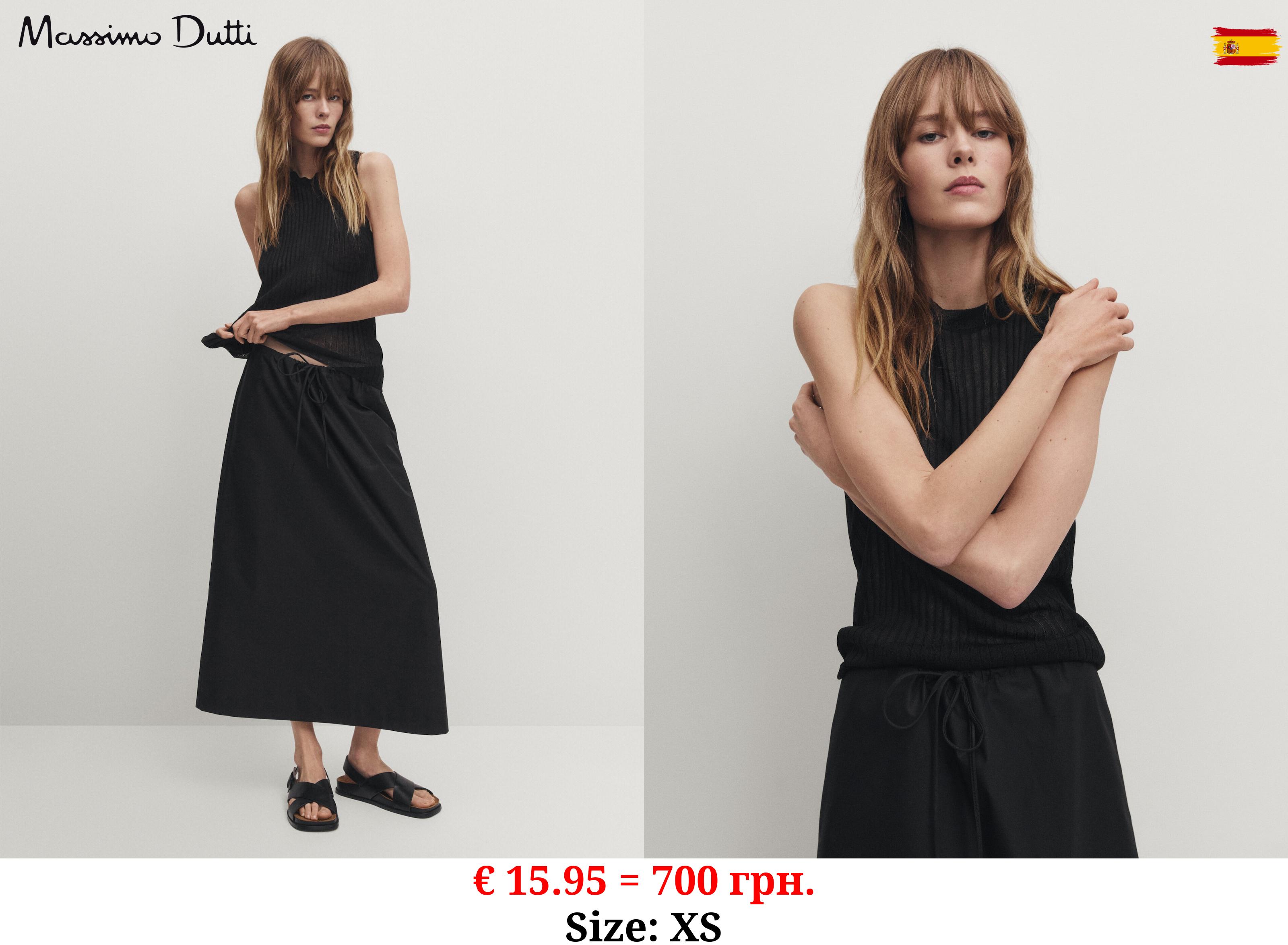 Sleeveless open knit top BLACK