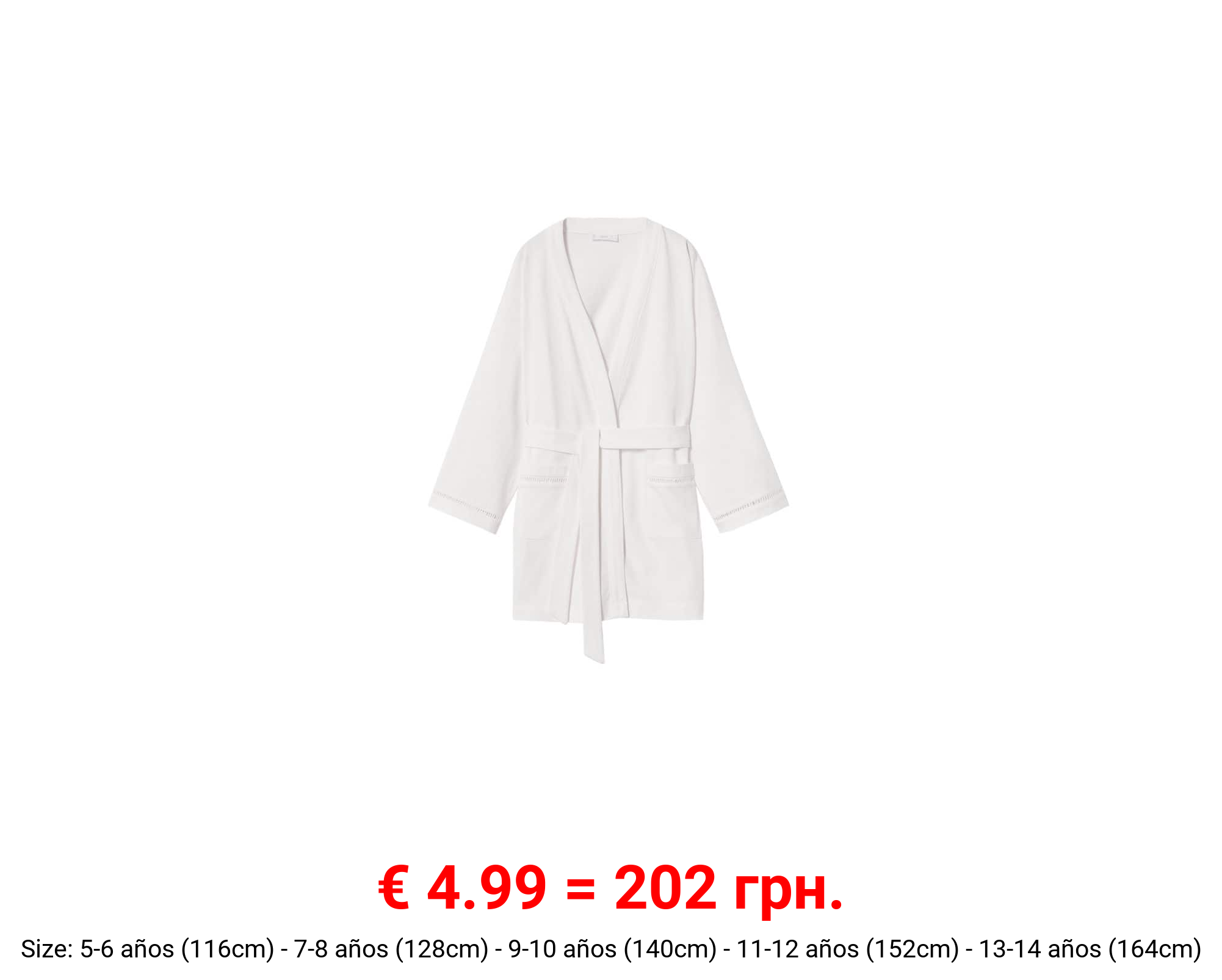 Bata algodón detalles calados