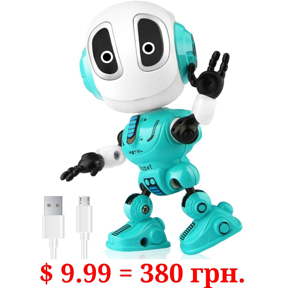 Betheaces Talking Robots Toys for Kids - Metal Robot Kit with Sound & Touch Sensitive Led Eyes Flexible Body, Interactive Educational Gift Toys for 3 4 5 6 7 Year Old Boys Girls