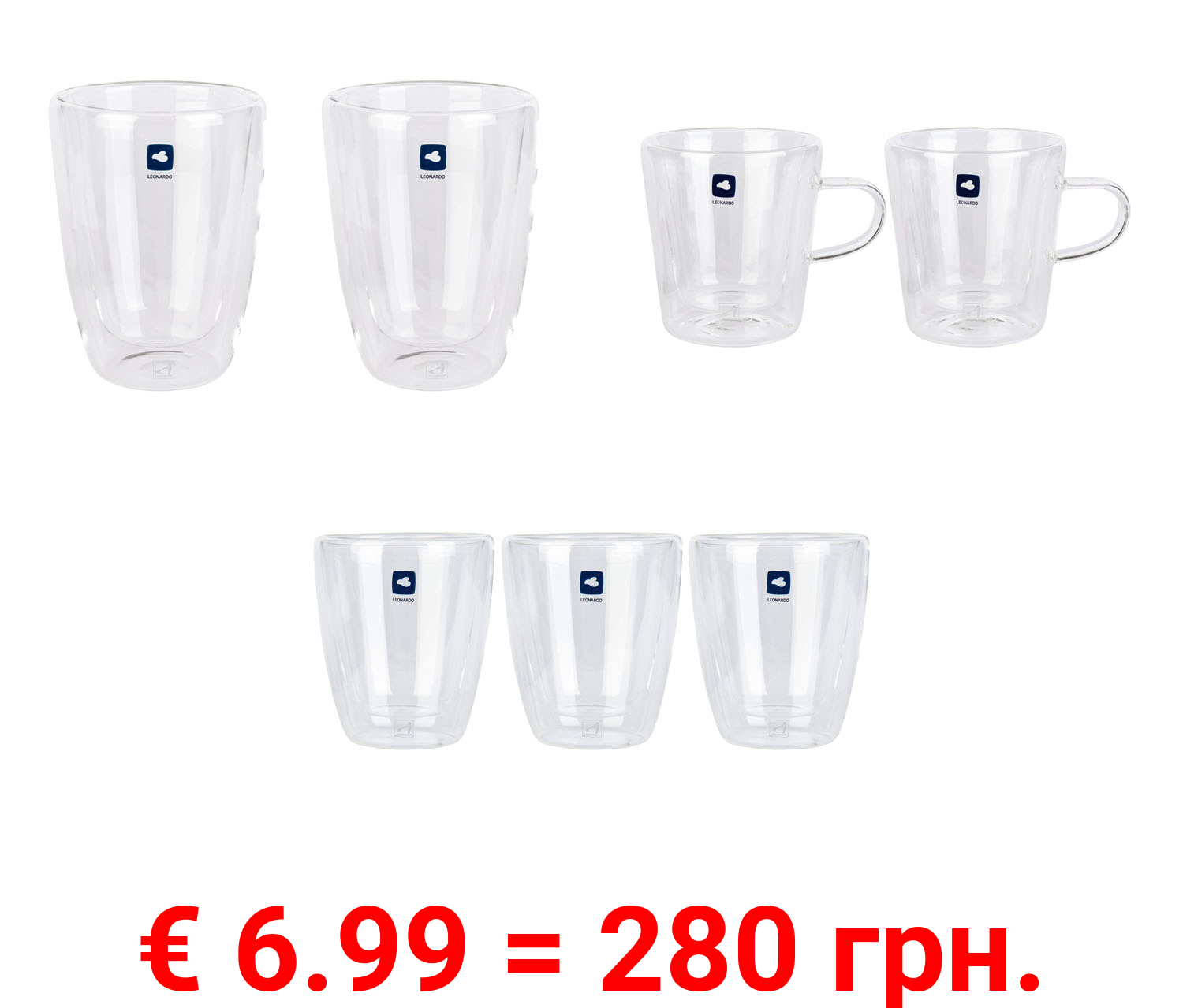 Leonardo »Tavolino« Thermogläser, hand made