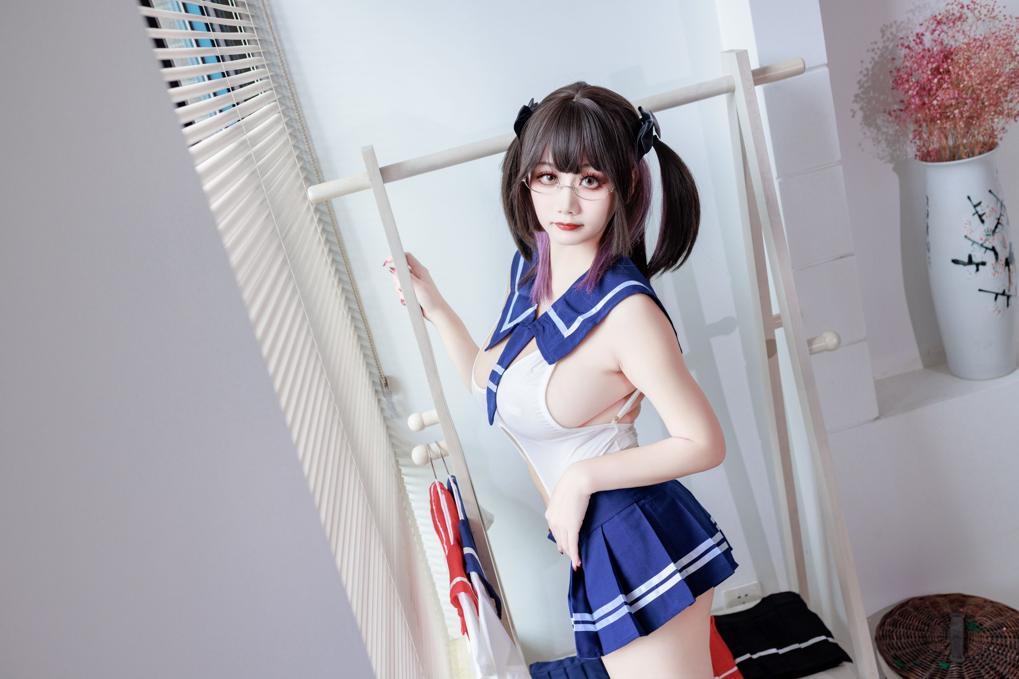 阿雪雪 连体水手服95P 3