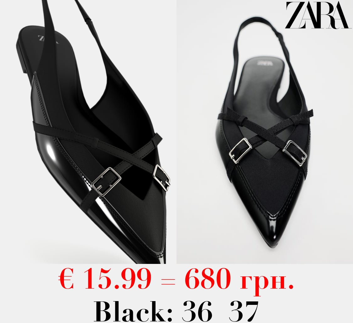 FLAT SLINGBACK SHOES WITH BUCKLES