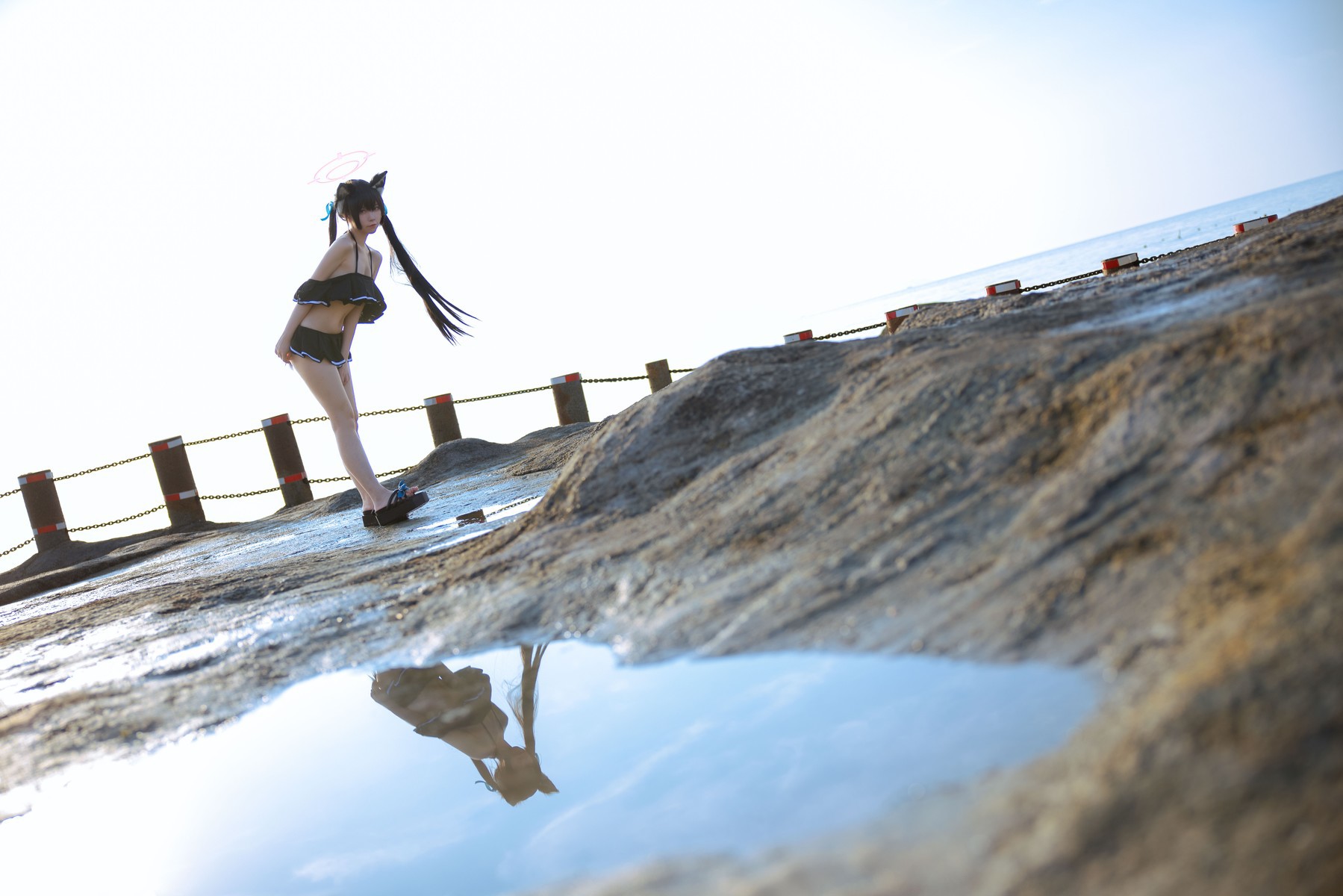 Cosplay G44不会受伤 碧蓝档案 黑見芹香 海边泳装 20