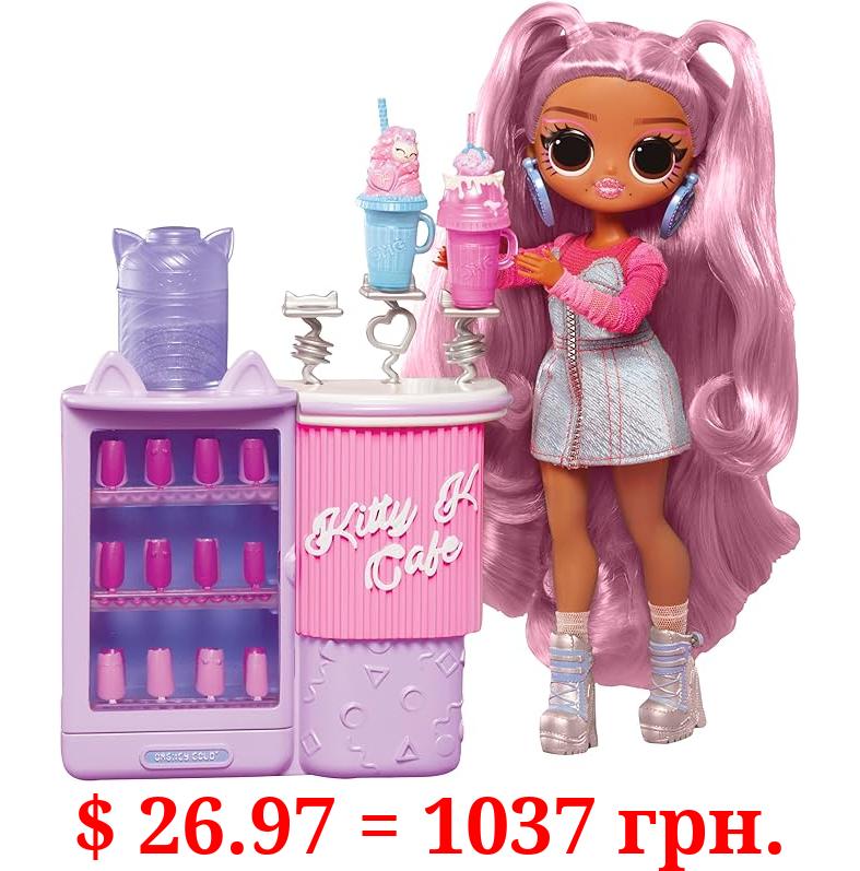 LOL Surprise OMG Sweet Nails – Kitty K Café with 15 Surprises, Including Real Nail Polish, Press On Nails, Sticker Sheets, Glitter, 1 Fashion Doll, and More! – Great Gift for Kids Ages 4+