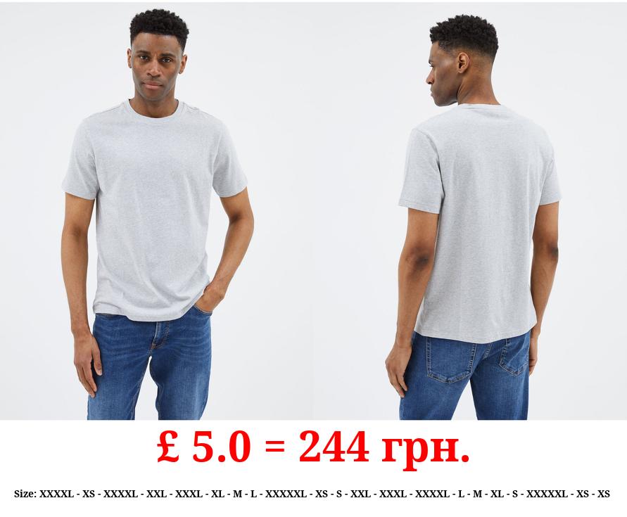 Grey Plain Crew Neck T-shirt