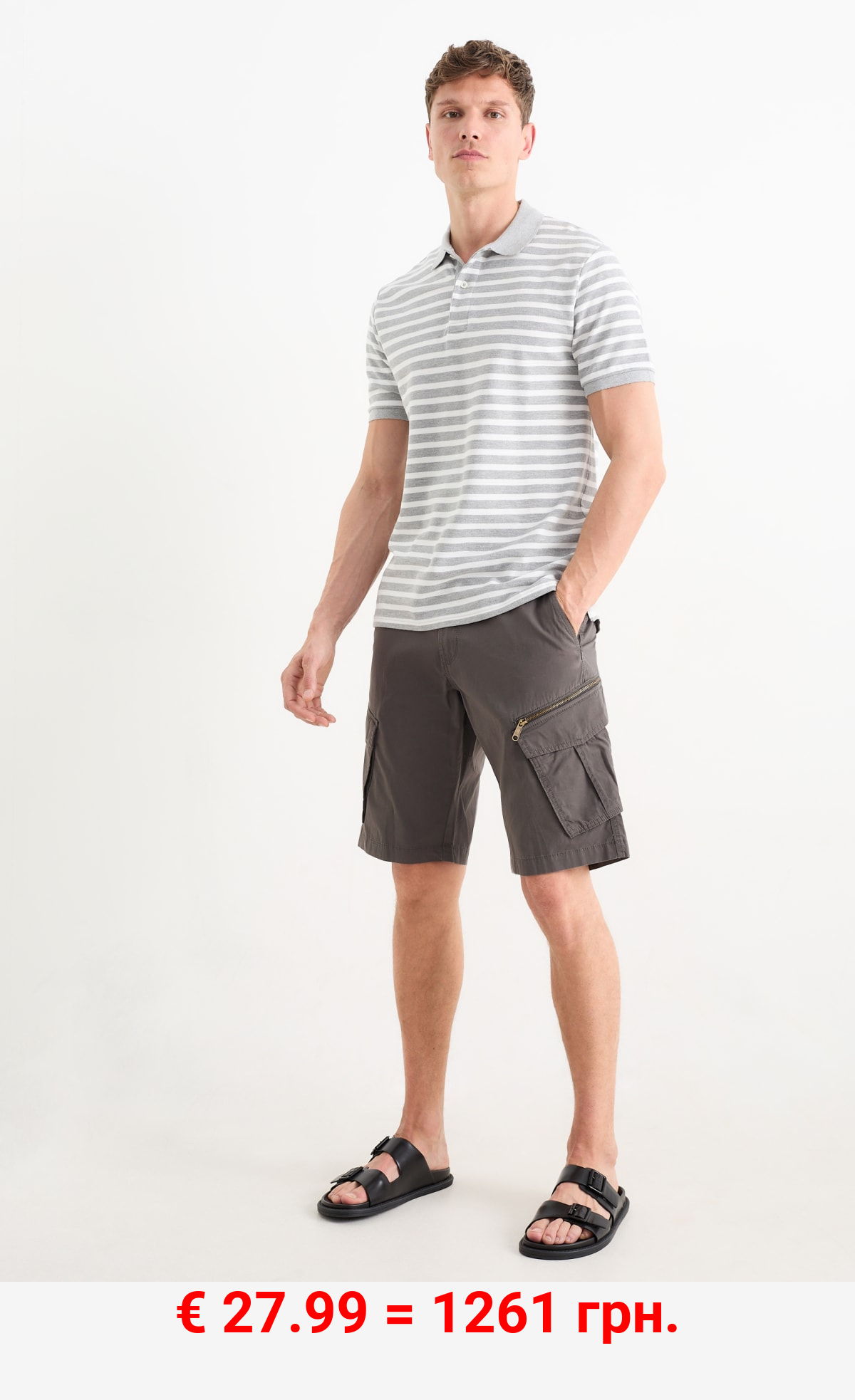 Cargo-Bermudas mit Gürtel